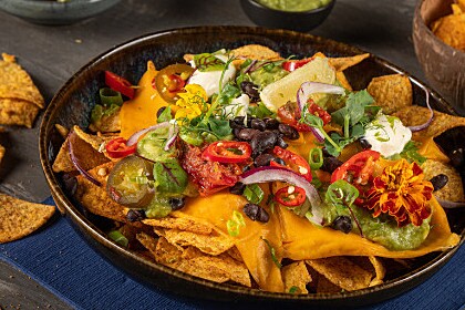 Nacho's met jalapeños en guacamole